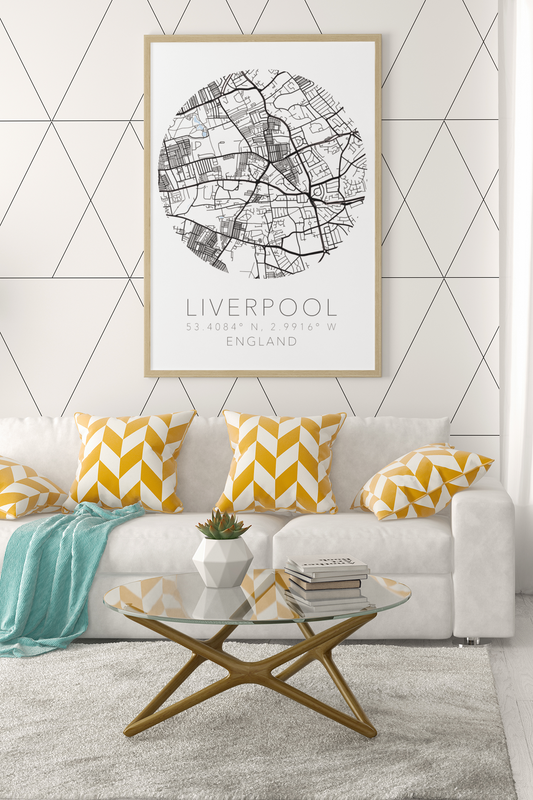 Any City & Country Circular Map with Coordinates Personalised 2022 Wall Decor Print with 10 New Styles-0