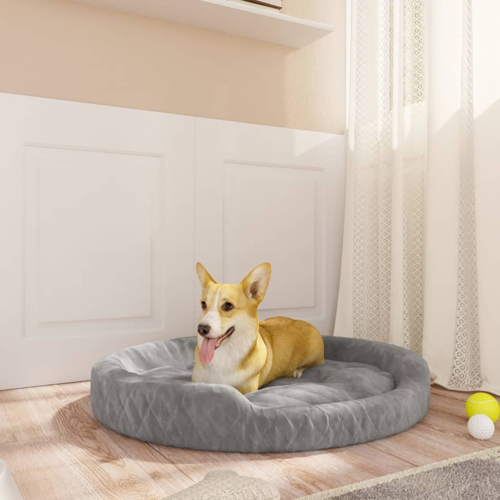 vidaXL Dog Bed Grey 90x70x23 cm Plush
