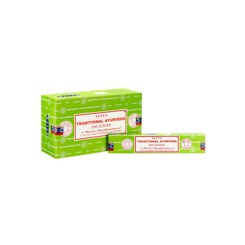 Set of 12 Packets of Traditional Ayurveda Incense Sticks by Satya