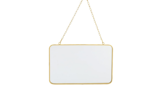 Gold Hanging Rectangle Mirror