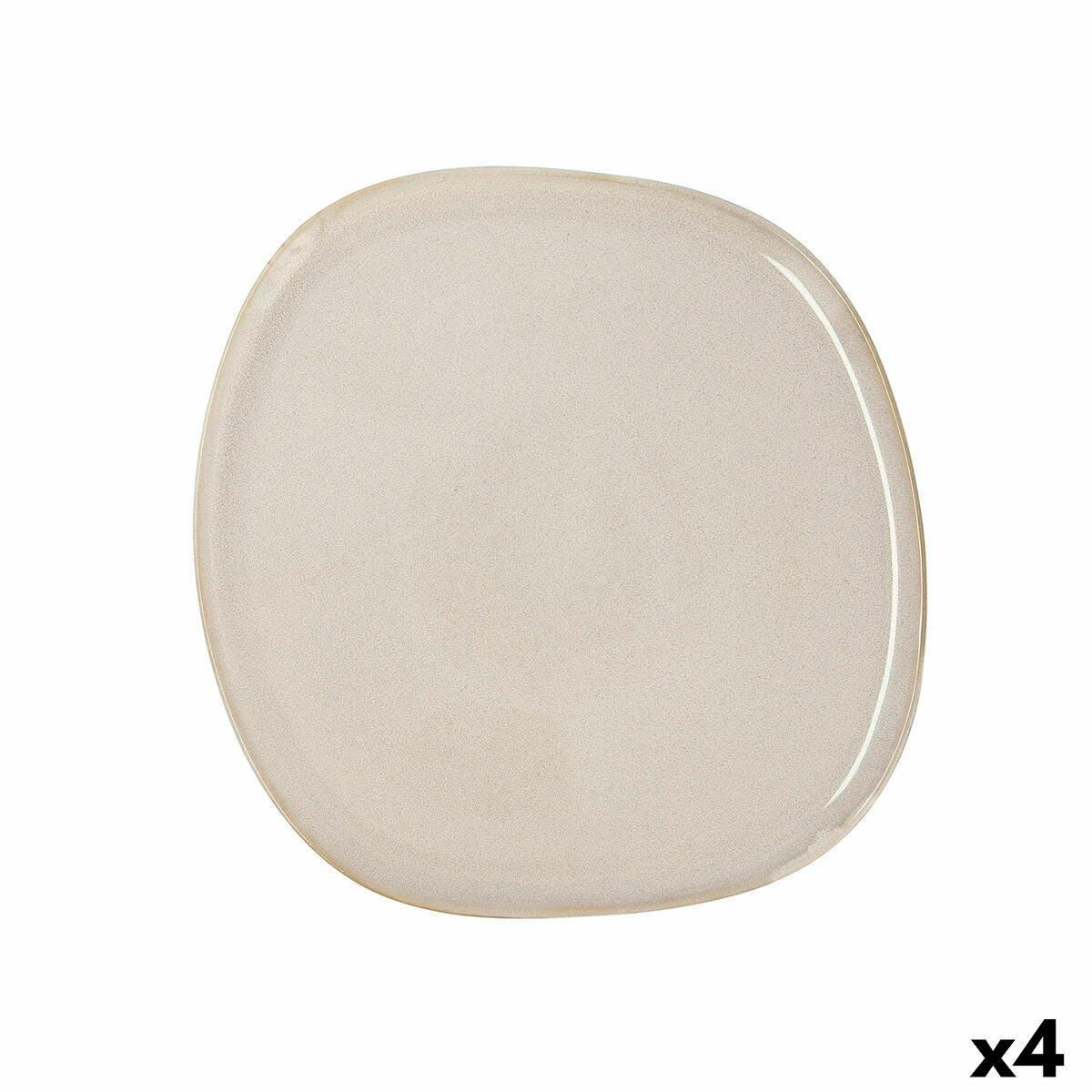 Flad Plade Bidasoa Ikonic Hvid Keramik 26,5 x 25,7 x 1,5 cm (4 enheder) (Pack 4x)-3