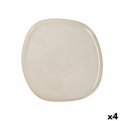 Flad Plade Bidasoa Ikonic Hvid Keramik 26,5 x 25,7 x 1,5 cm (4 enheder) (Pack 4x)-3