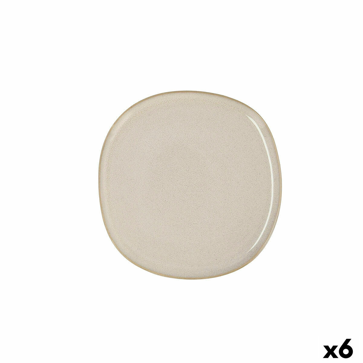 Platt skål Bidasoa Ikonic Vit Keramik 20,2 x 19,7 cm (6 antal) (Pack 6x)-3