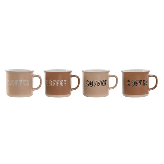 Ensemble de 4 mugs Home ESPRIT Marron Grès-0