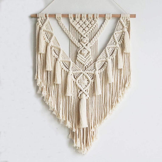 Hand-Woven Pendant Macrame Wall Hanging-0