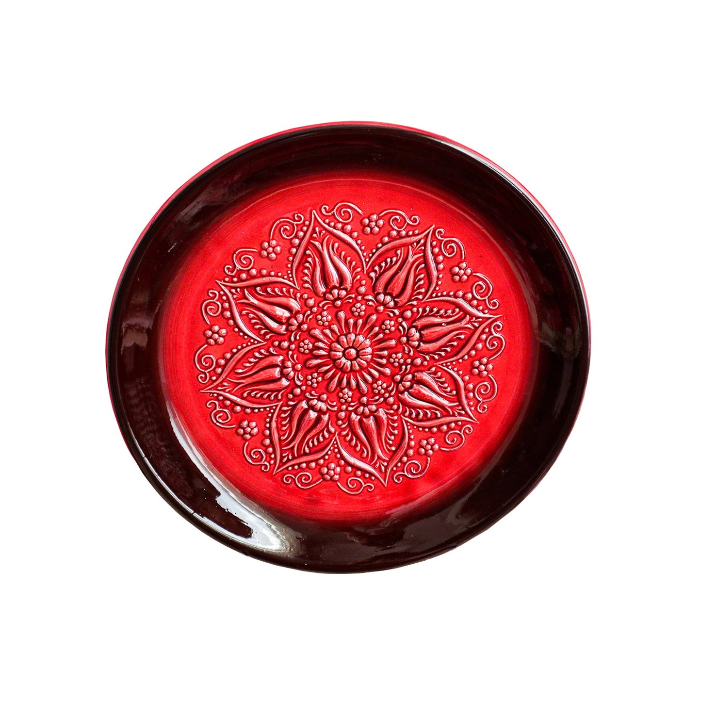 Handmade Ceramic Bowls Set of 1+7 Windmill Red 33cm-1