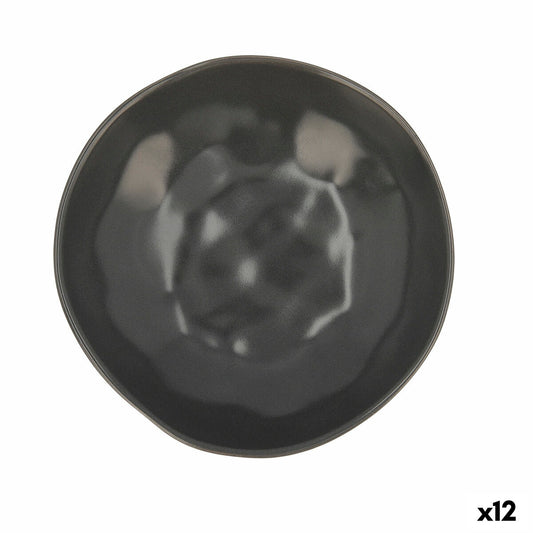 Deep Plate Bidasoa Cosmos Ceramic Black (22 cm) (12 Units)-0