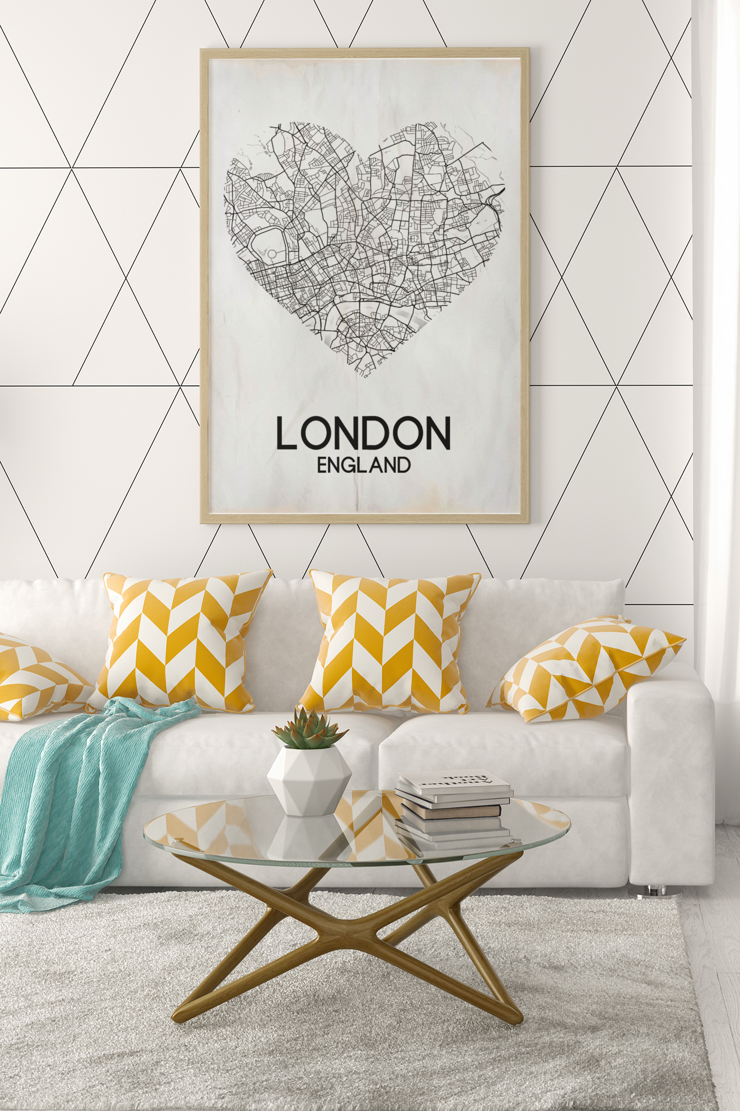 Love Heart Map Any City & Country Personalised 2022 Wall Decor Print with 10 New Styles-2