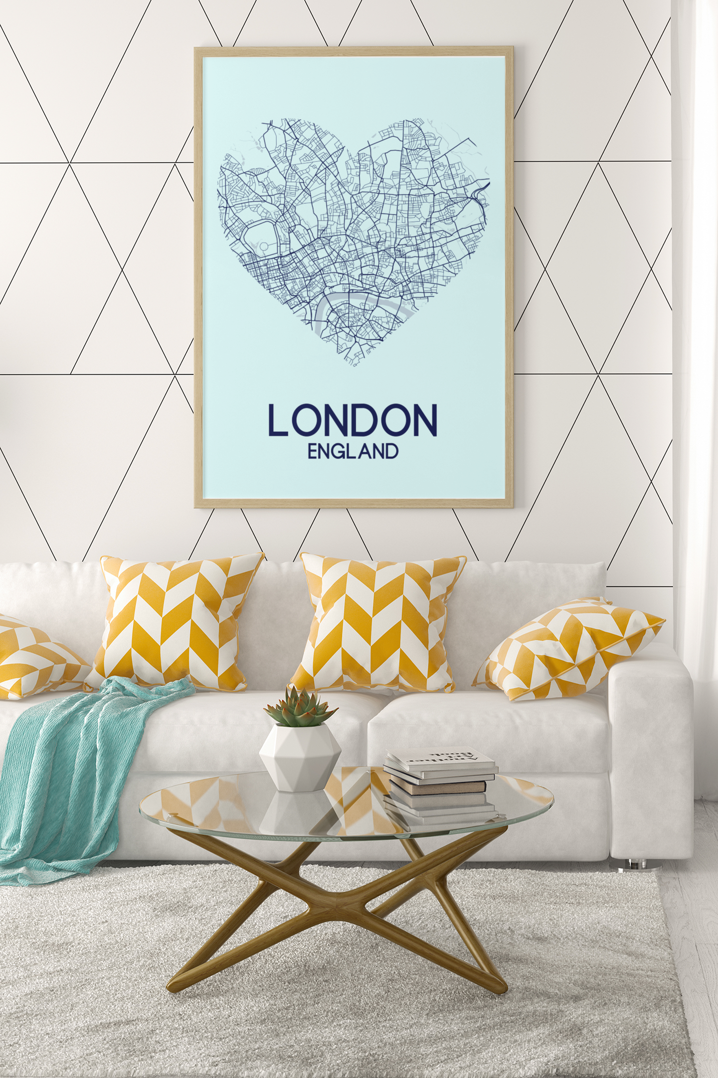 Love Heart Map Any City & Country Personalised 2022 Wall Decor Print with 10 New Styles-3