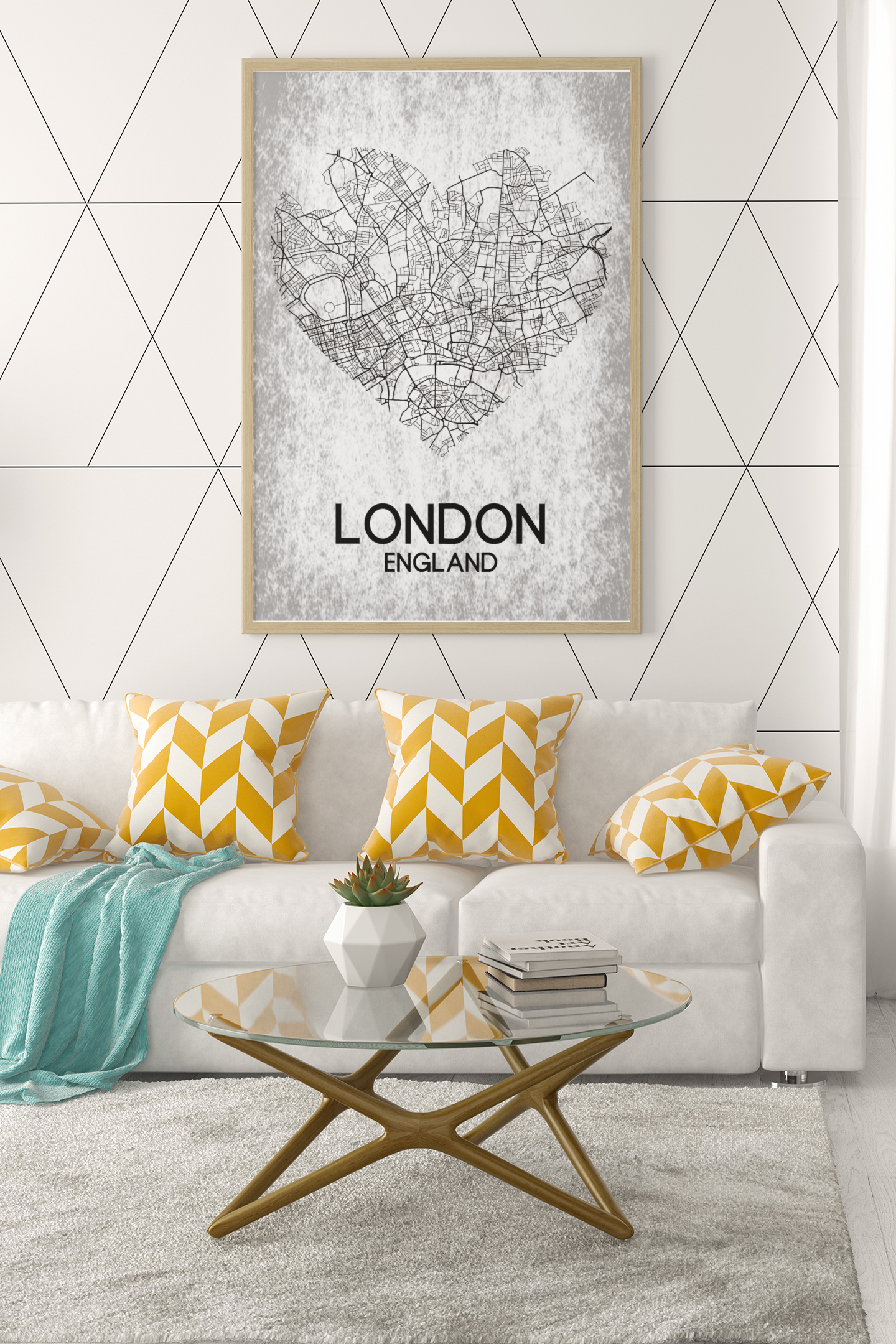 Love Heart Map Any City & Country Personalised 2022 Wall Decor Print with 10 New Styles-4