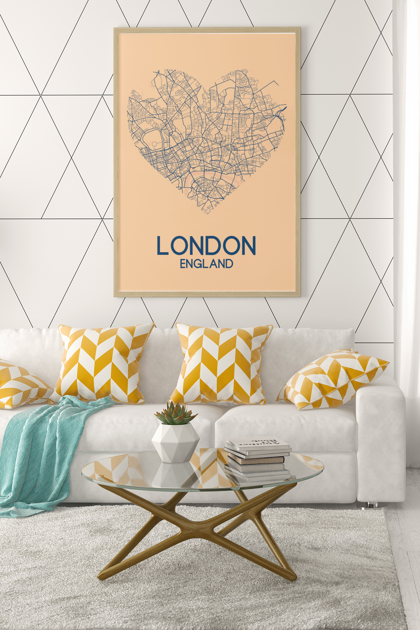 Love Heart Map Any City & Country Personalised 2022 Wall Decor Print with 10 New Styles-6