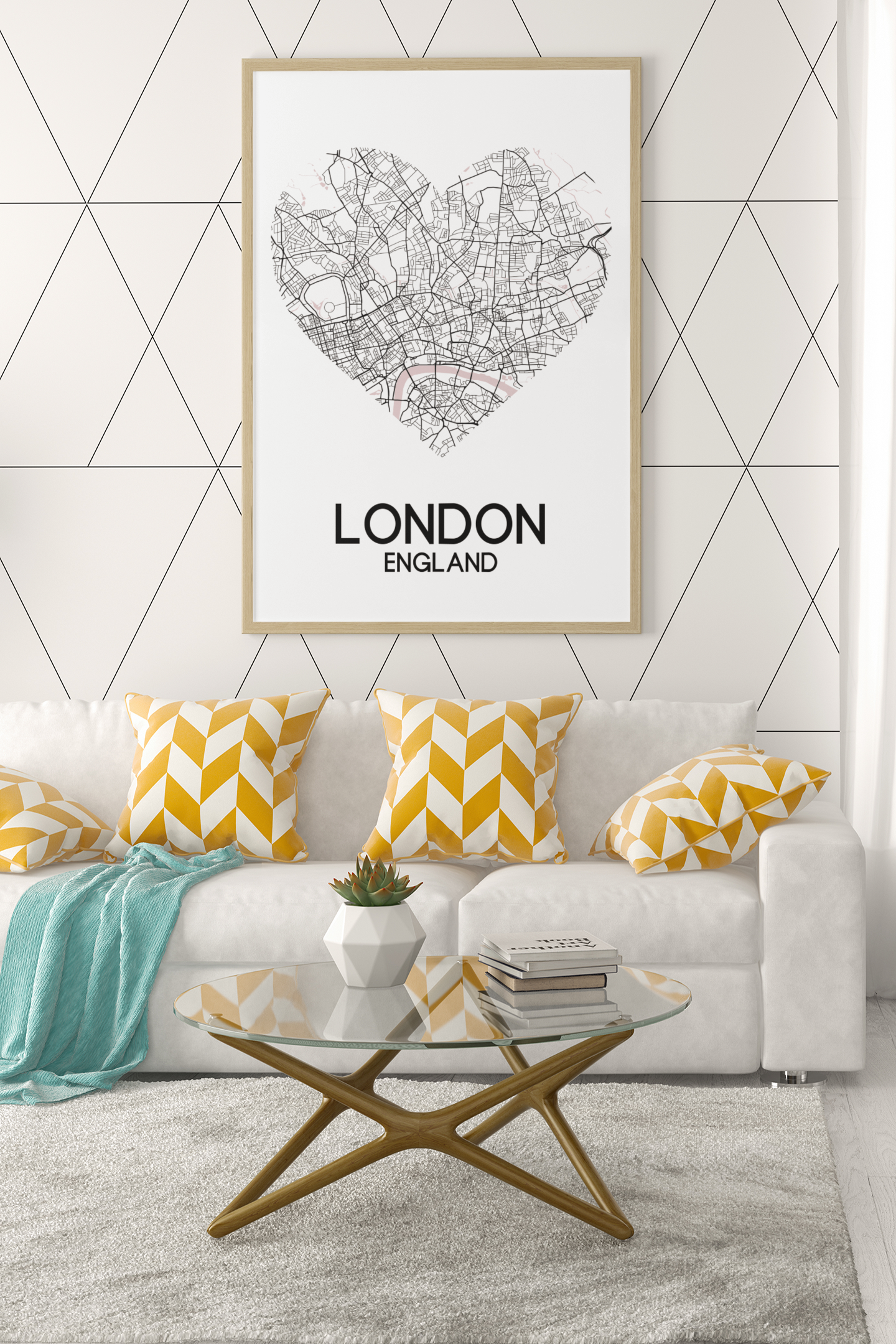 Love Heart Map Any City & Country Personalised 2022 Wall Decor Print with 10 New Styles-0