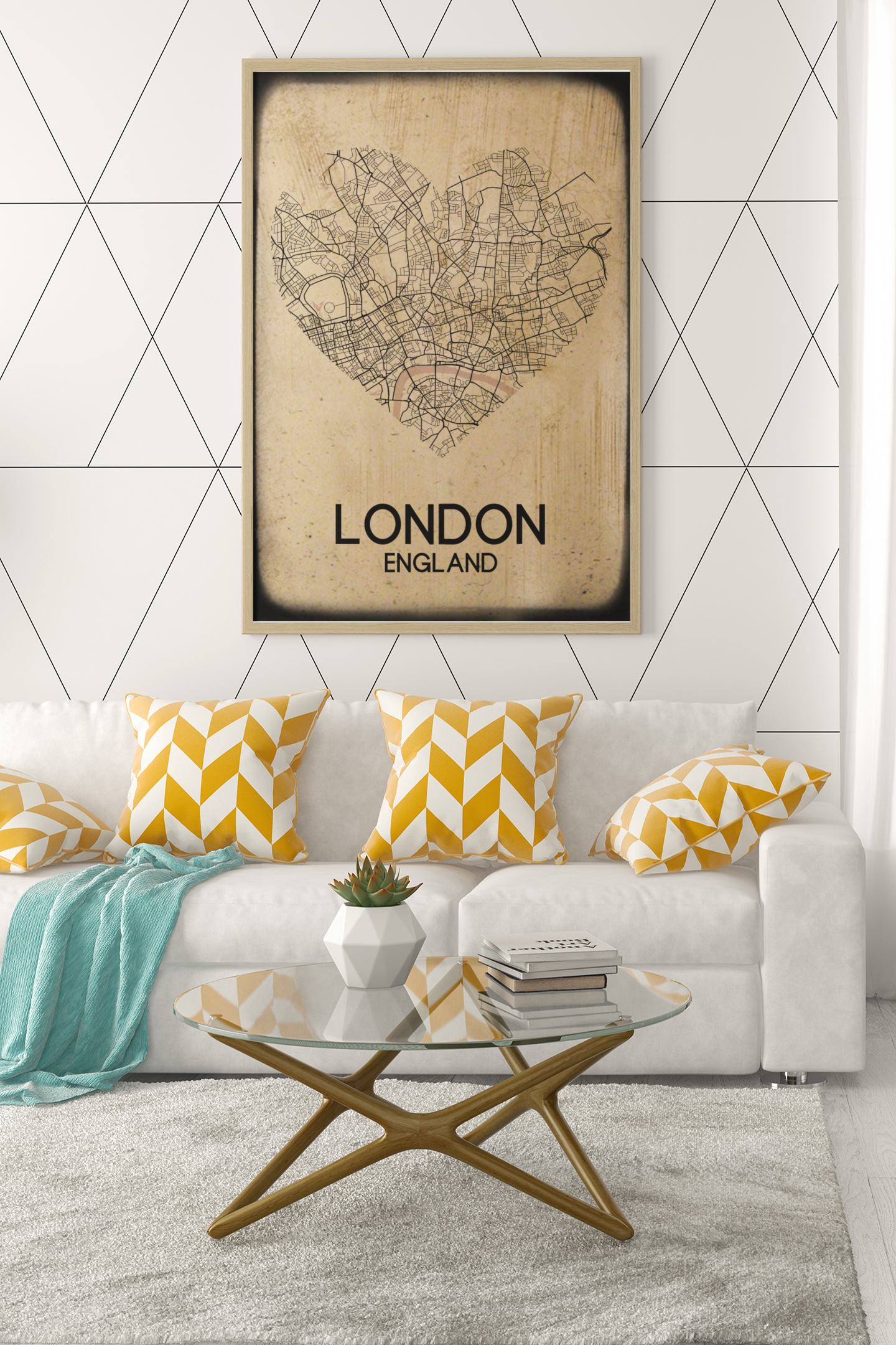 Love Heart Map Any City & Country Personalised 2022 Wall Decor Print with 10 New Styles-8