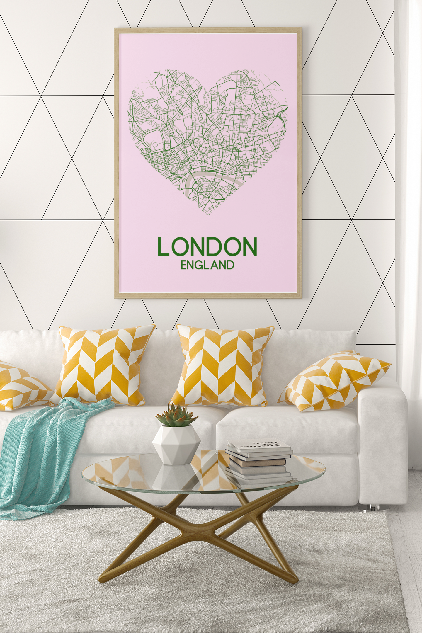 Love Heart Map Any City & Country Personalised 2022 Wall Decor Print with 10 New Styles-9