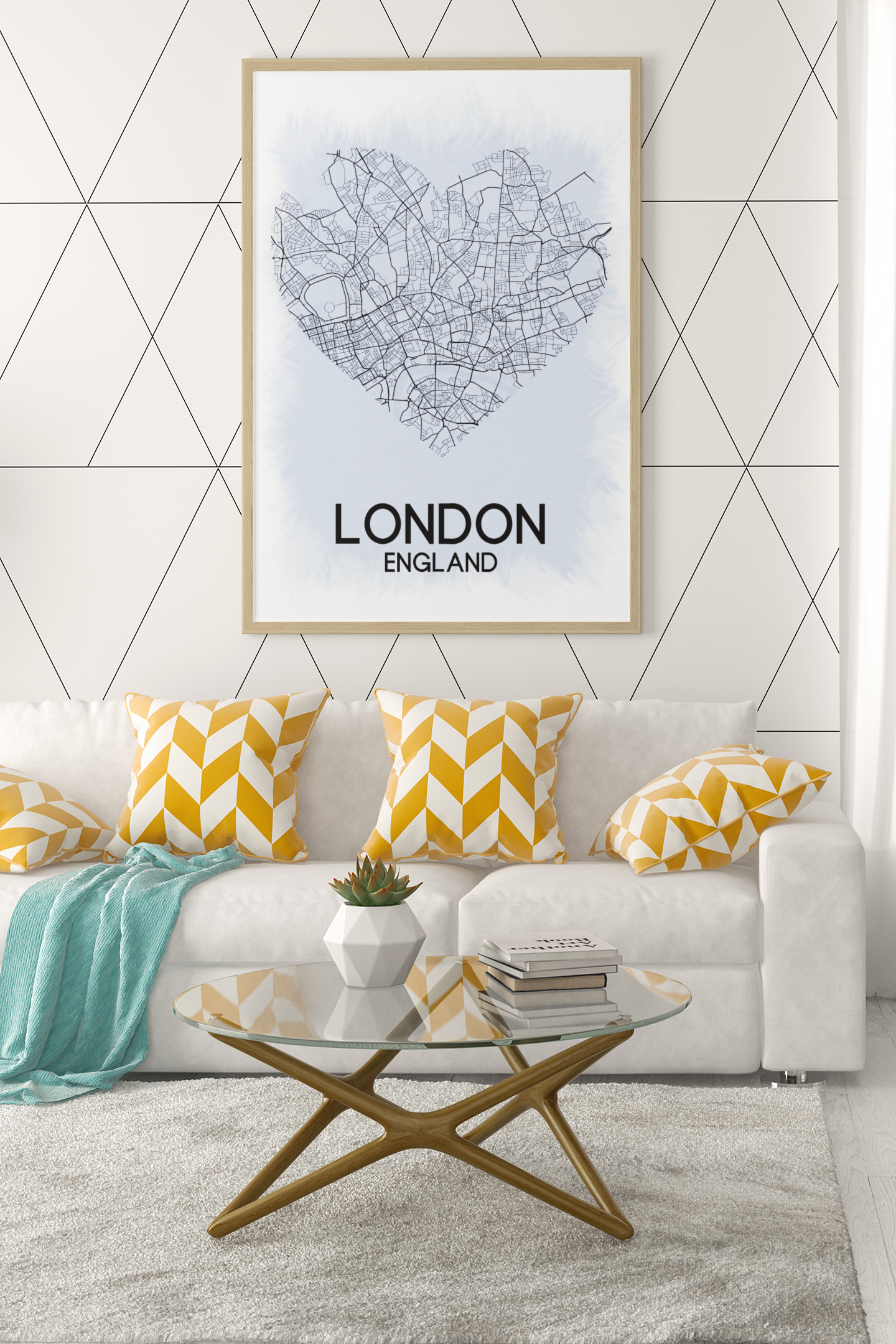 Love Heart Map Any City & Country Personalised 2022 Wall Decor Print with 10 New Styles-10